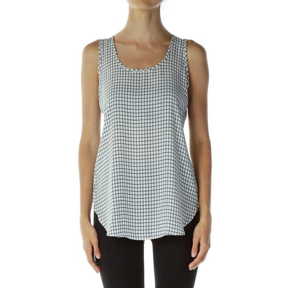 LOFT Tops - LOFT Black & White Checkered Tank Top
